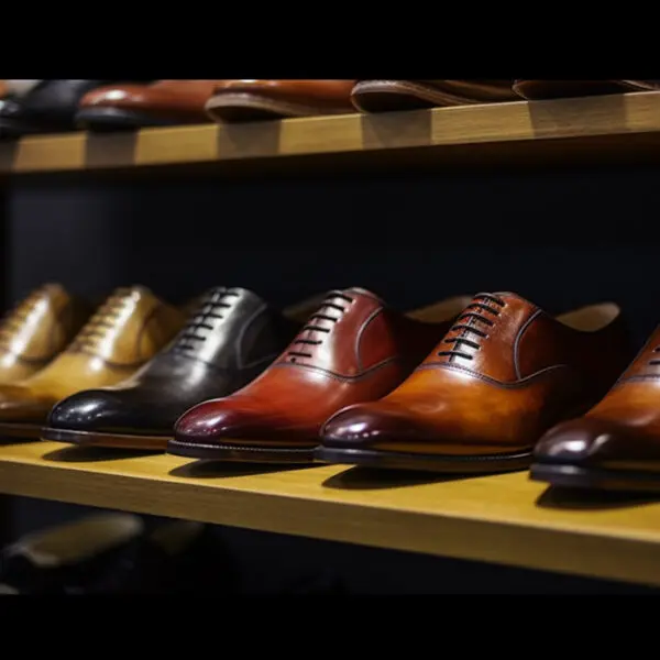 men's dress shoes on shelf