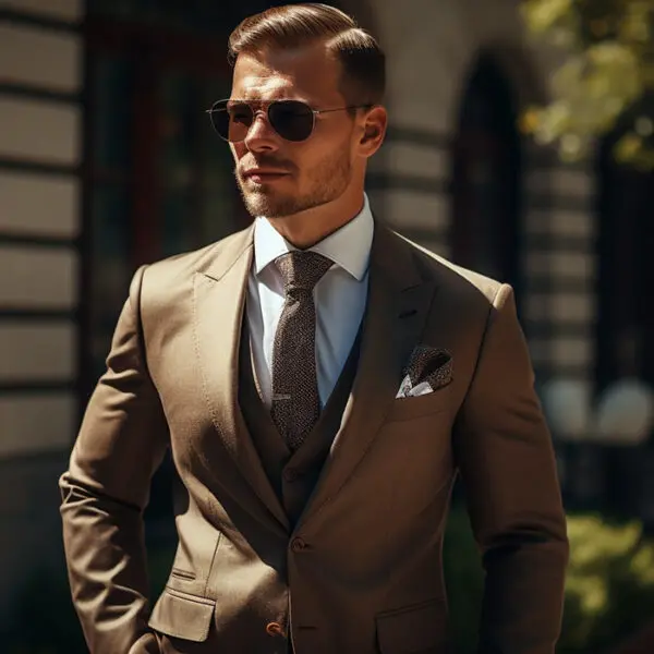 man in brown suit