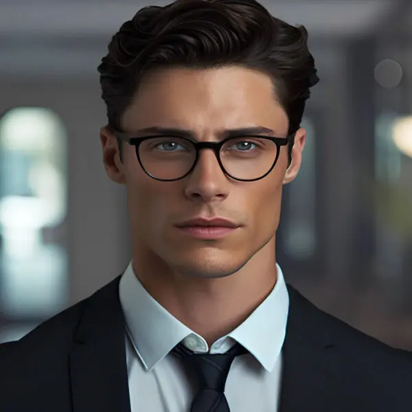 young man in glasses