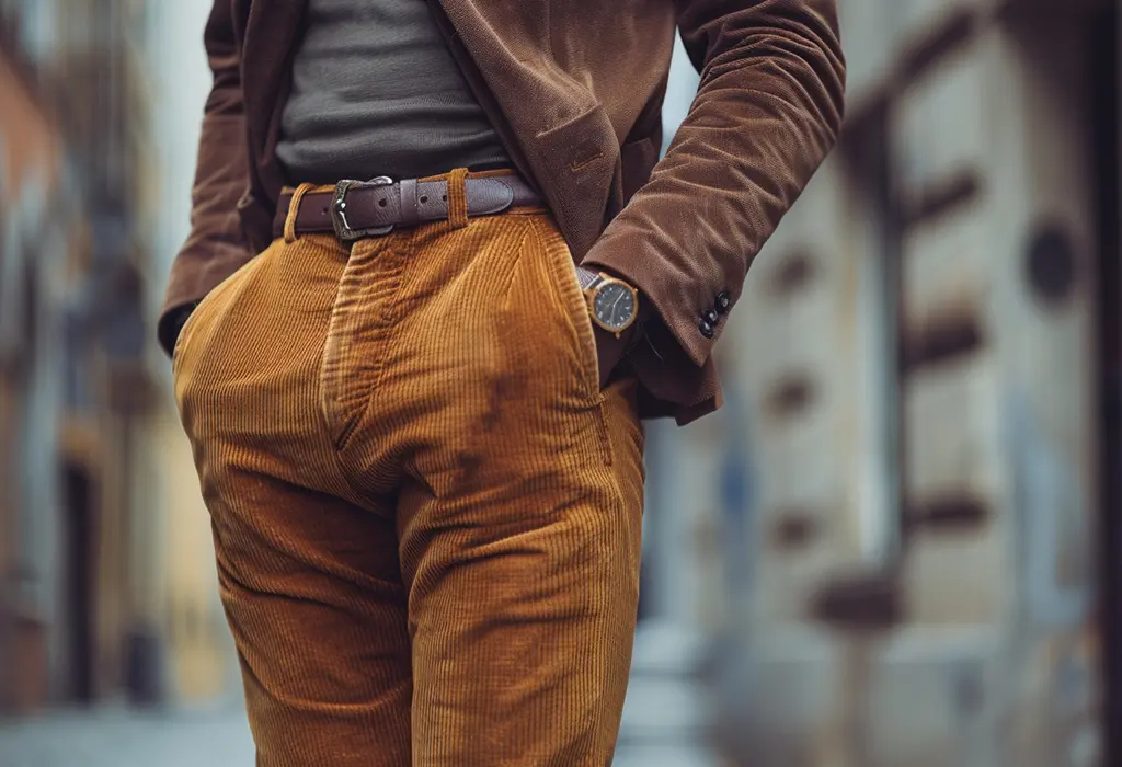 man wearing corduroy pants - smart casual attire