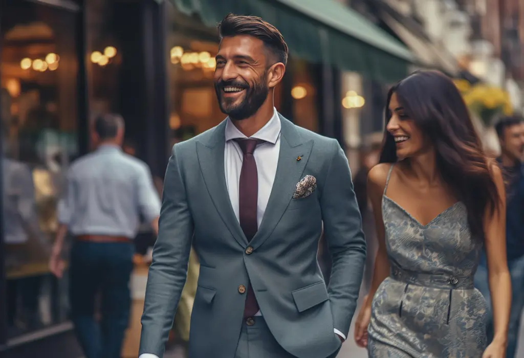 man with short hair with woman