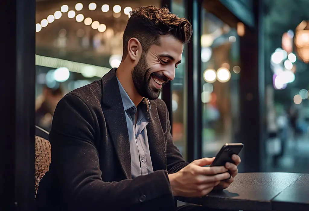 man using his phone