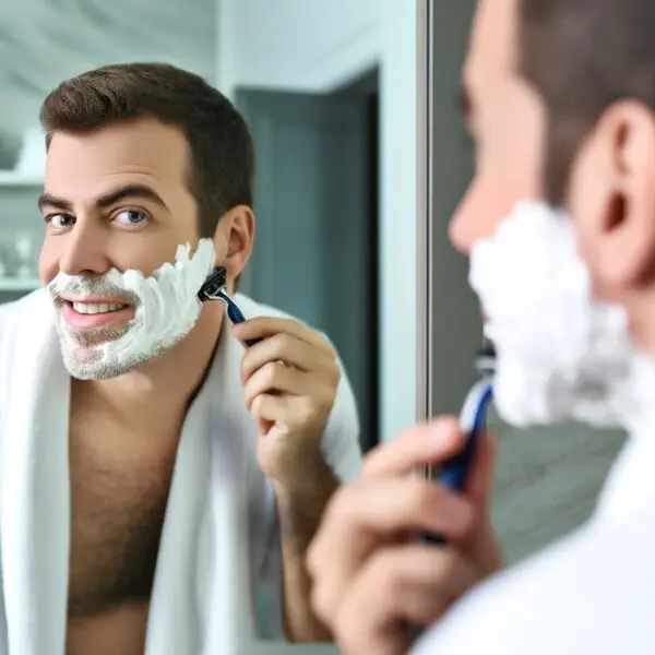 man shaving