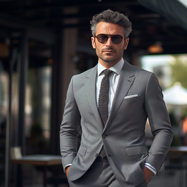 man in gray suit