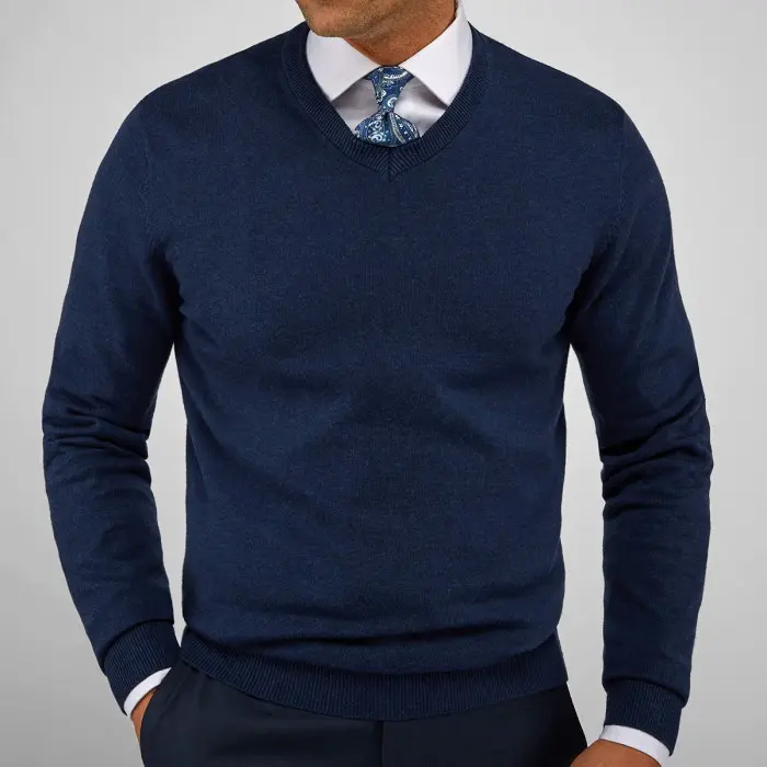 navy pima cotton sweater