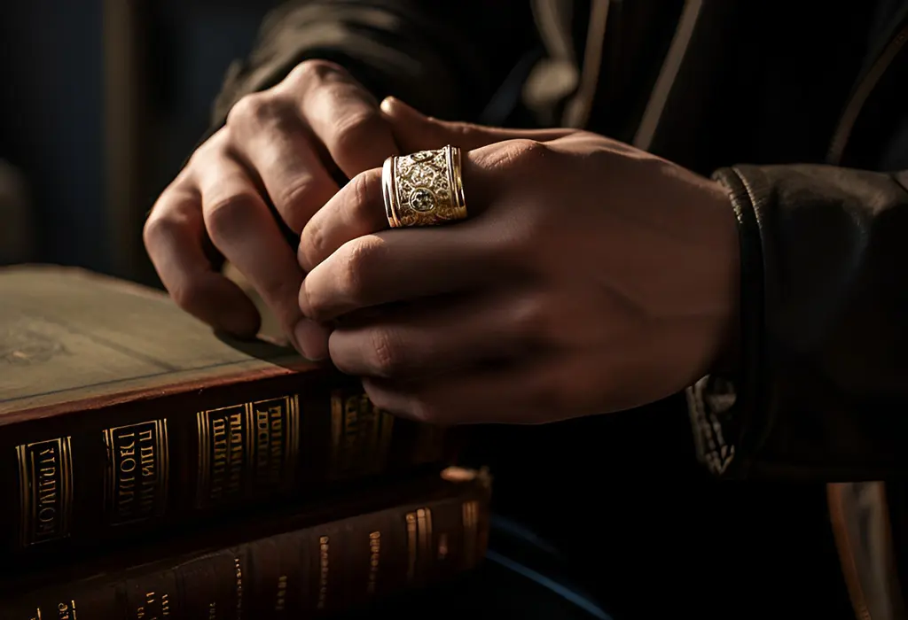 large ring on man's hand