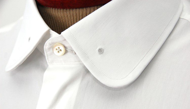 pinned collar shirt