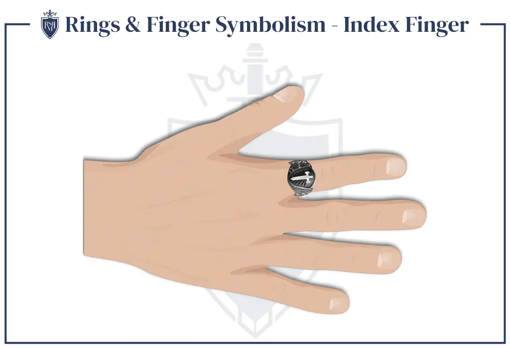 ring on a man's index finger