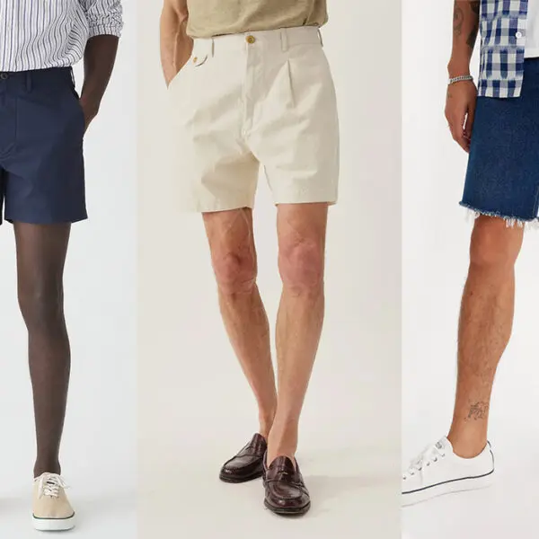 man wearing various styles of shorts