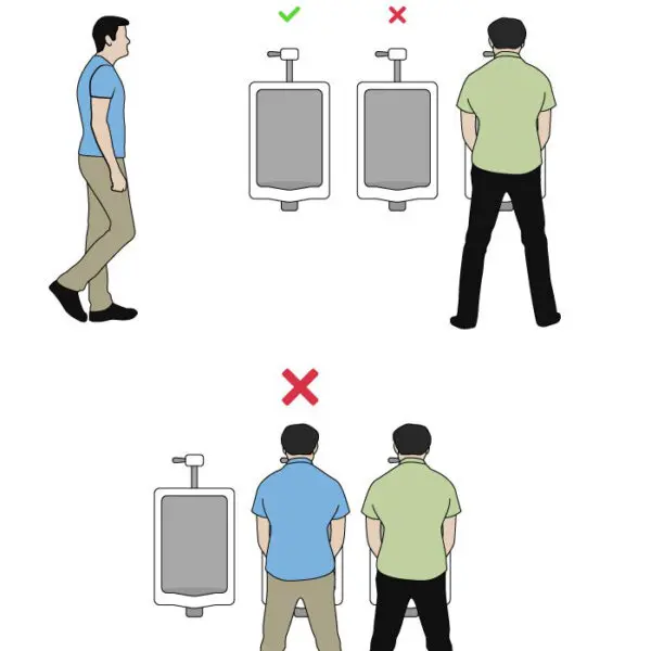 men urinal rules in public restroom